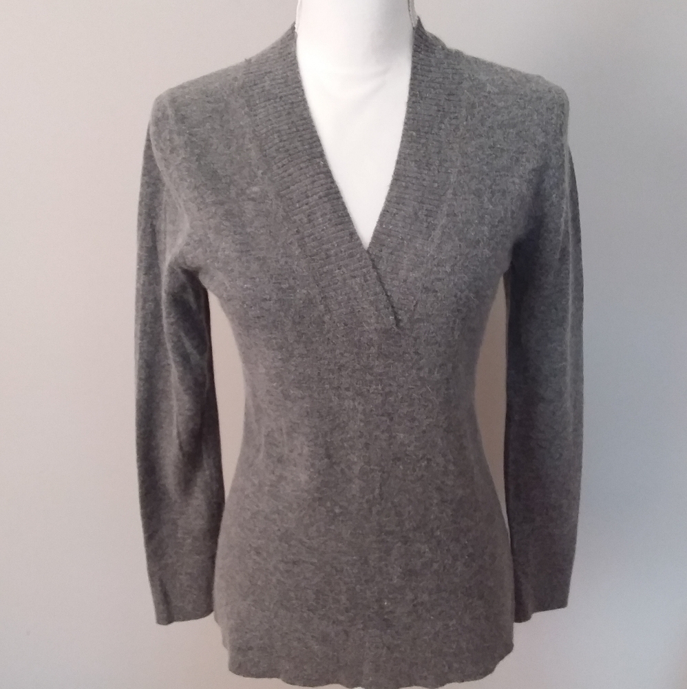 Sarah Spencer Grey Angora Wool Blend Sweater